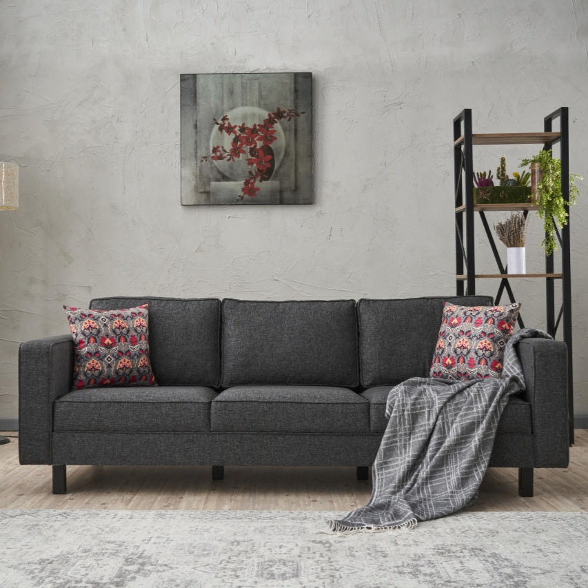 Kale Anthracite 3 Seater Sofa Comfortable 3 persons sofa