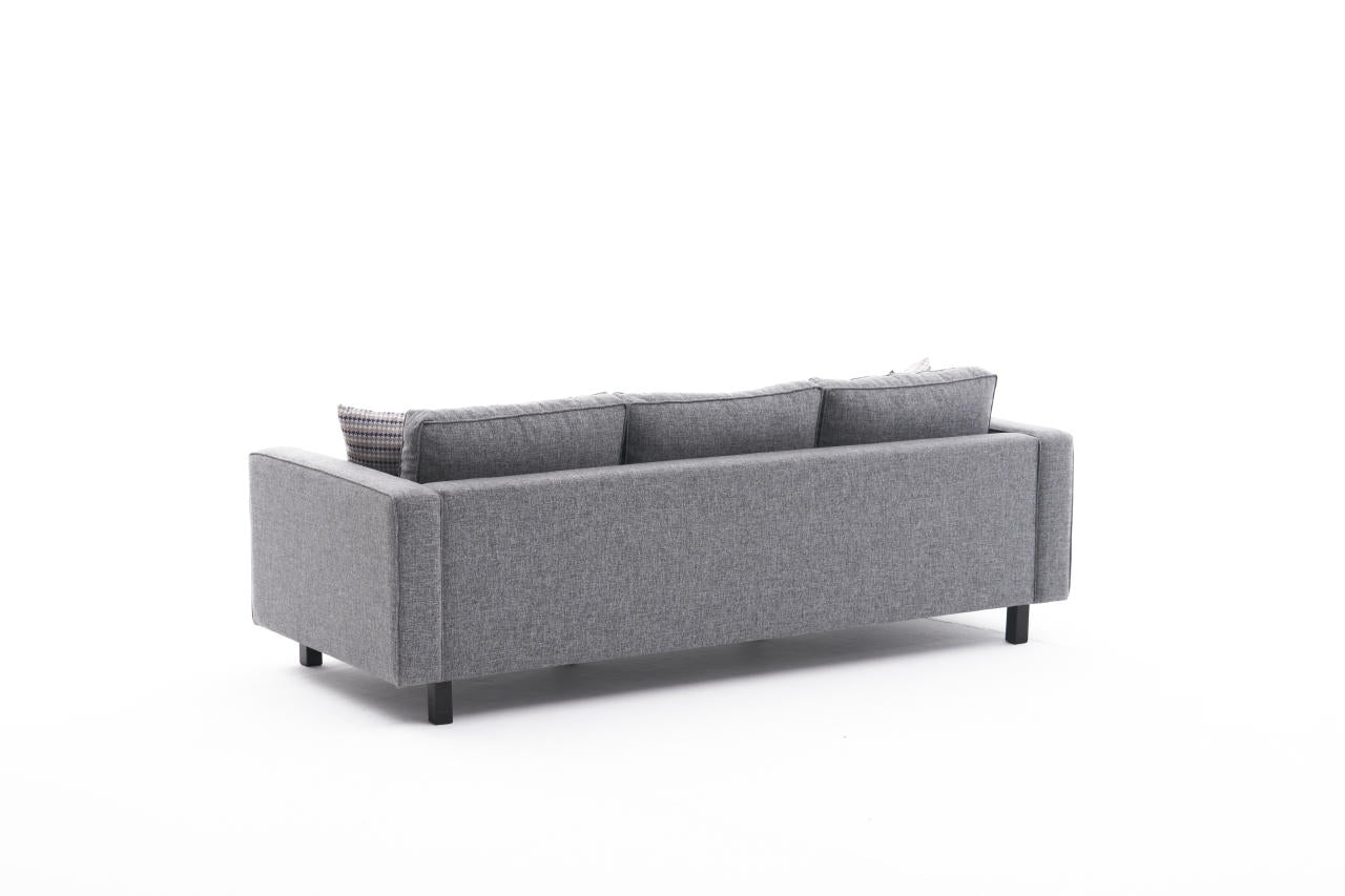 Kale Grey 3 Seater Sofa | Comfortable Modern Couch for Family