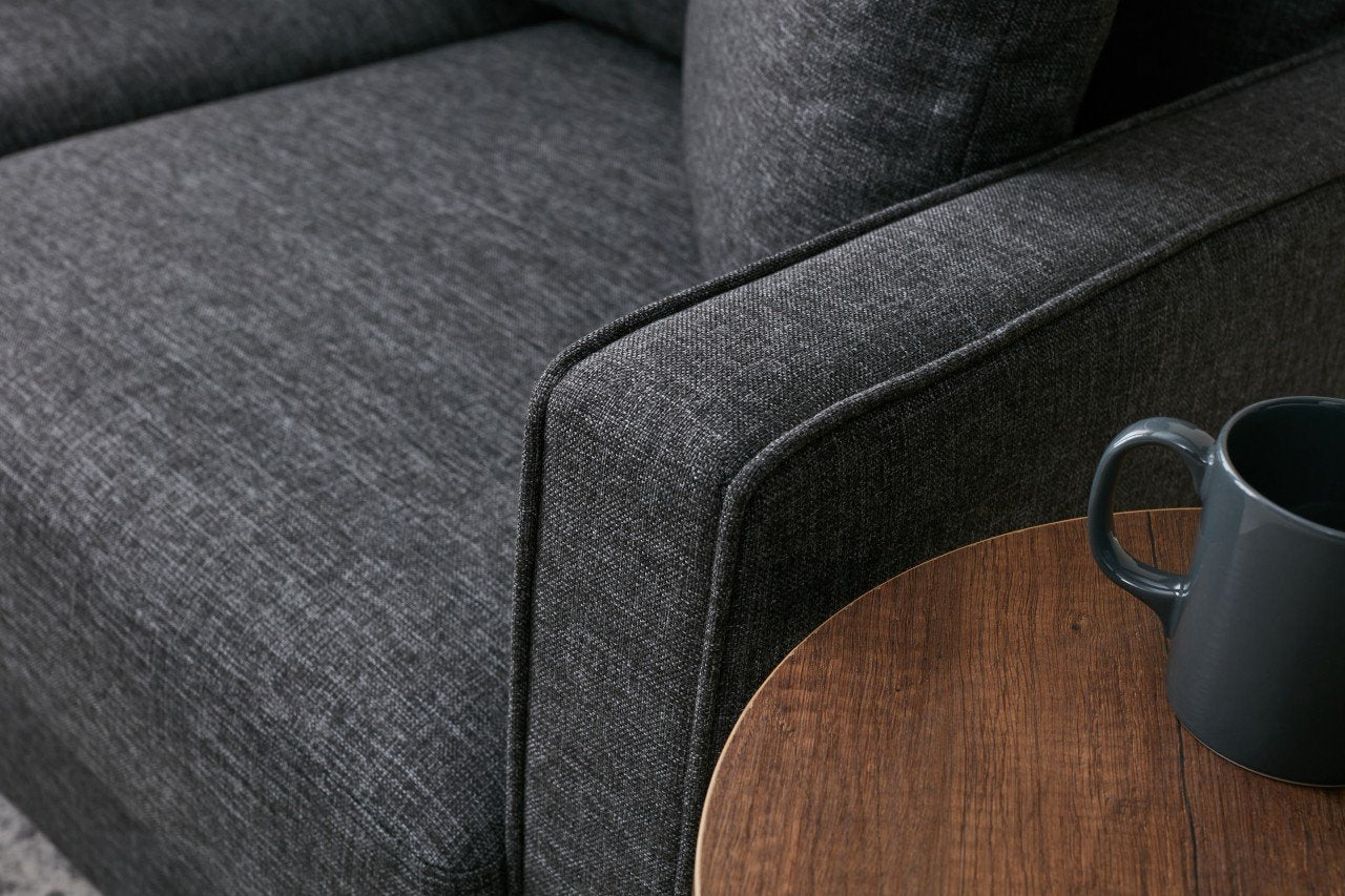 Eva – Anthracite 2 Seater Sofa | Compact Modern Couch for Two