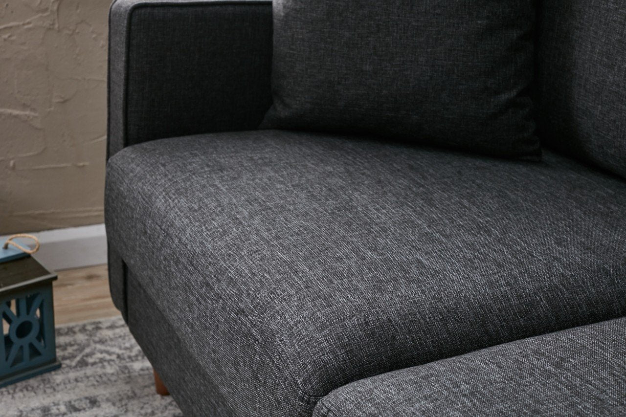 Eva – Anthracite 2 Seater Sofa | Compact Modern Couch for Two