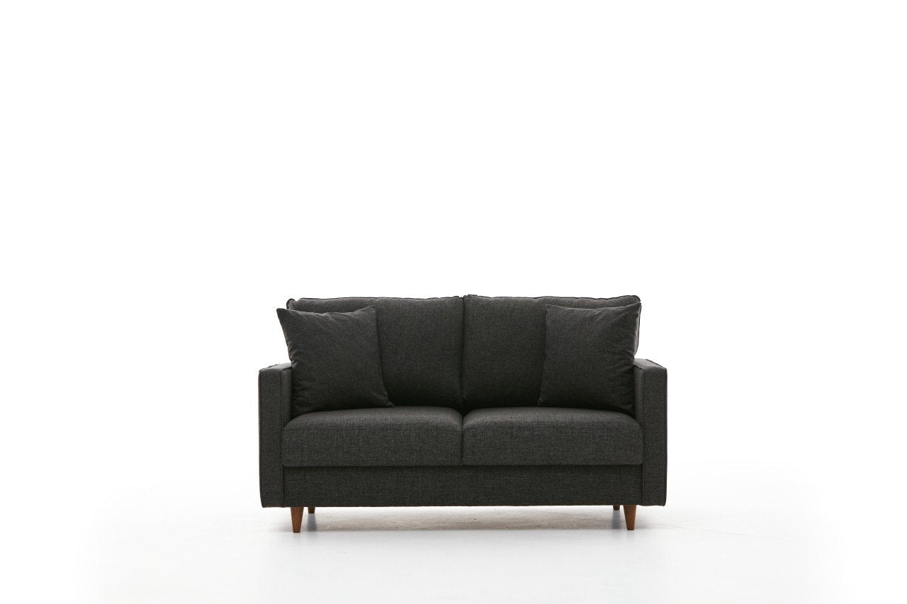 Eva – Anthracite 2 Seater Sofa | Compact Modern Couch for Two