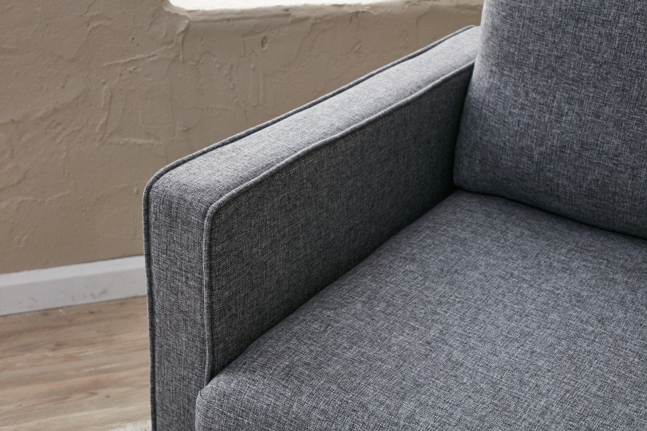 Eva - Grey 3-Seater Sofa Bed - | Large Pull-Out Couch for Guests