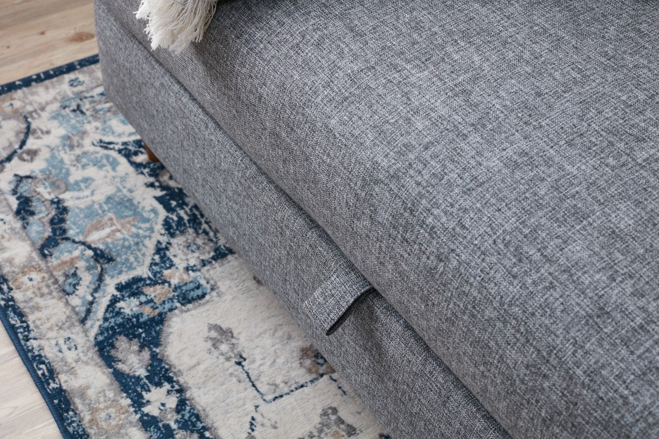Eva - Grey 3-Seater Sofa Bed - | Large Pull-Out Couch for Guests