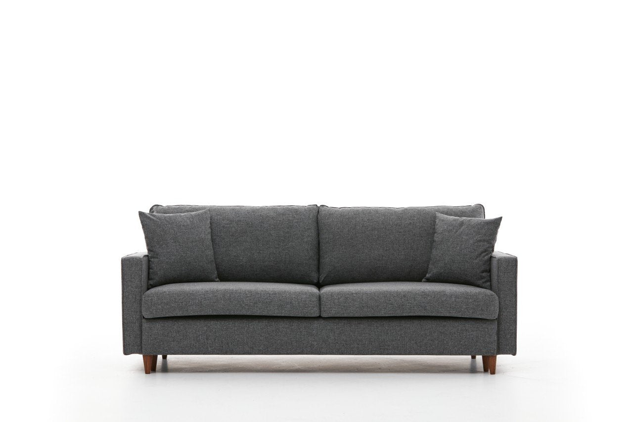 Eva - Grey 3-Seater Sofa Bed - | Large Pull-Out Couch for Guests