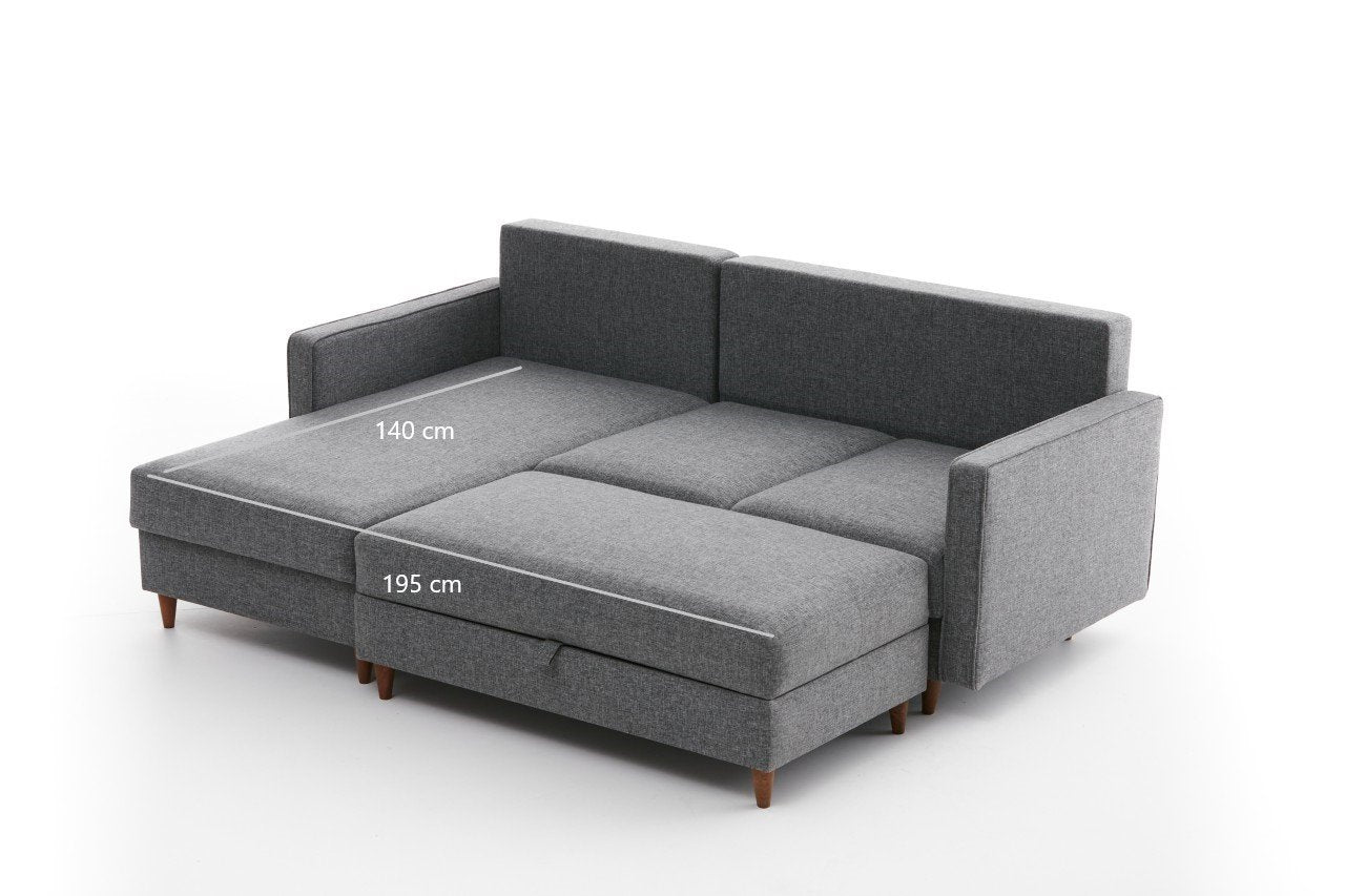 Eva – Grey L Shape Corner Sofa | Designer Sectional for Living Room