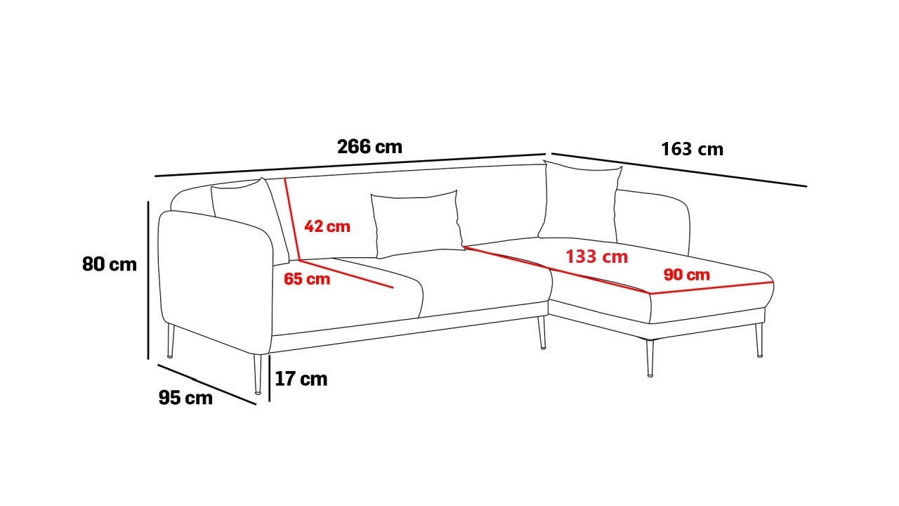 Simena – Cream
Gold L Shaped Corner Sofa Bed | Modular Sectional