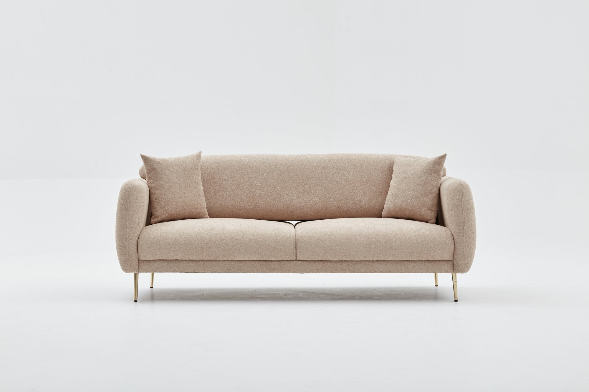 Simena - Beige 3-Seater Sofa Bed - | Large Pull-Out Couch for Guests
gold