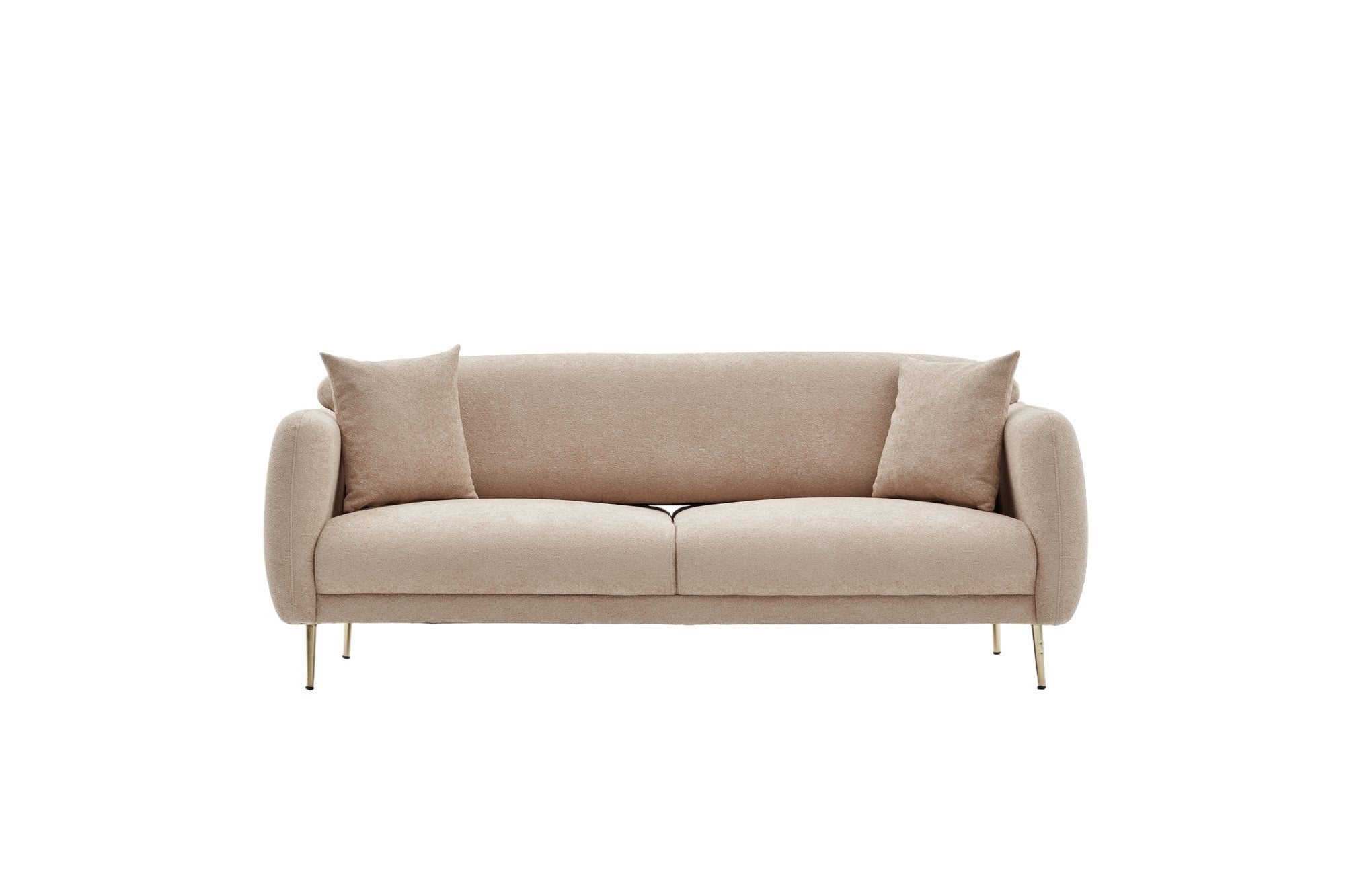 Simena - Beige 3-Seater Sofa Bed - | Large Pull-Out Couch for Guests
gold