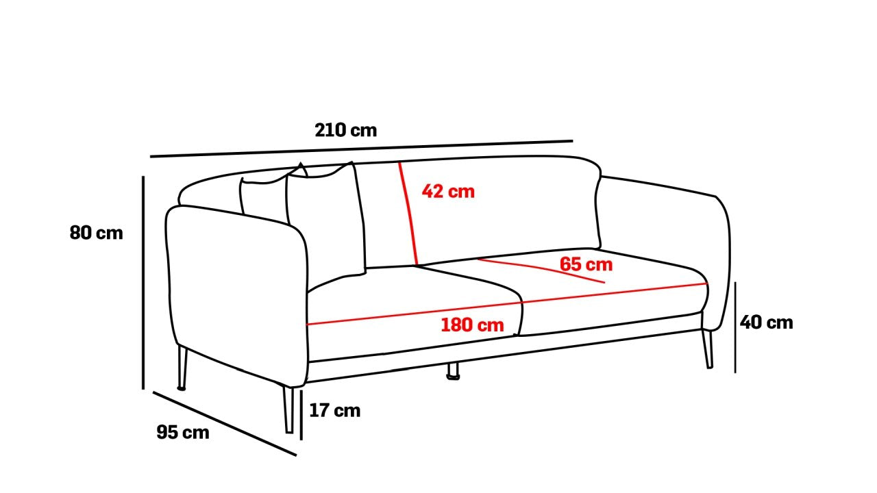 Simena - Cream 3-Seater Sofa Bed | Large Pull-Out Couch for Guests
gold