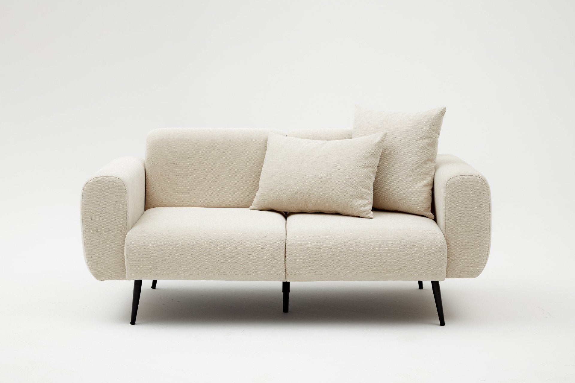 Side – Cream 2 Seater Sofa | Compact Modern Couch for Two