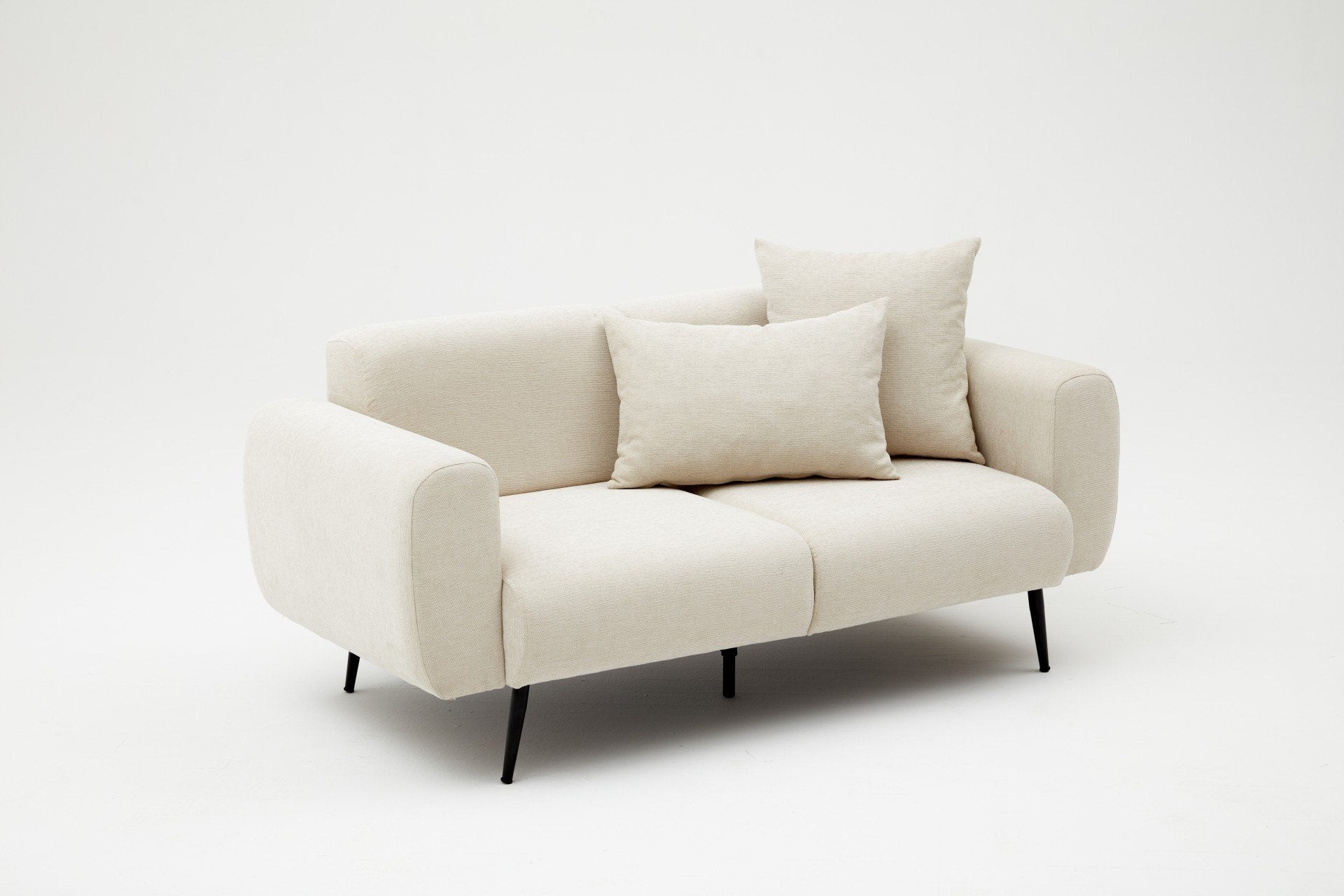 Side – Cream 2 Seater Sofa | Compact Modern Couch for Two