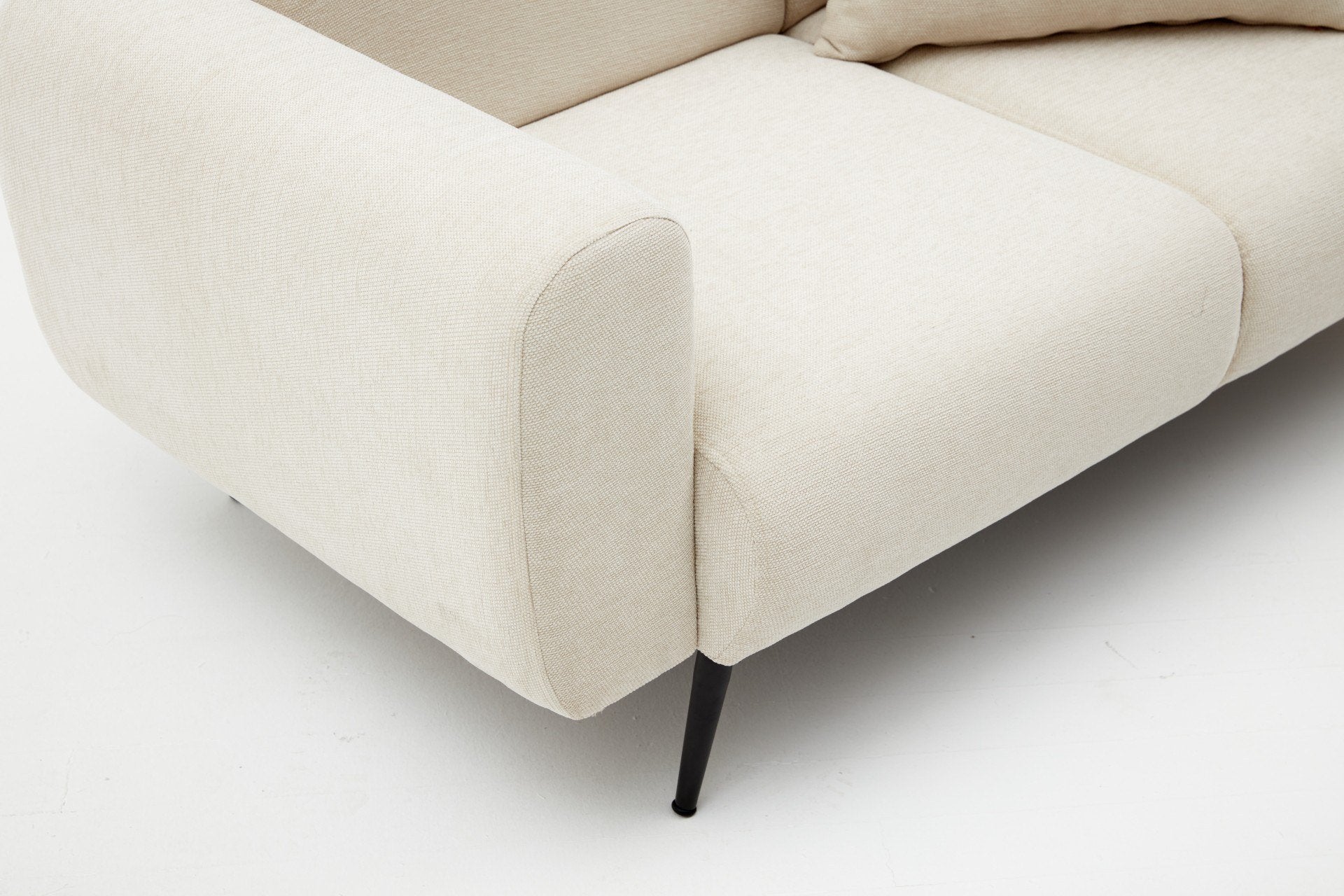 Side – Cream 2 Seater Sofa | Compact Modern Couch for Two