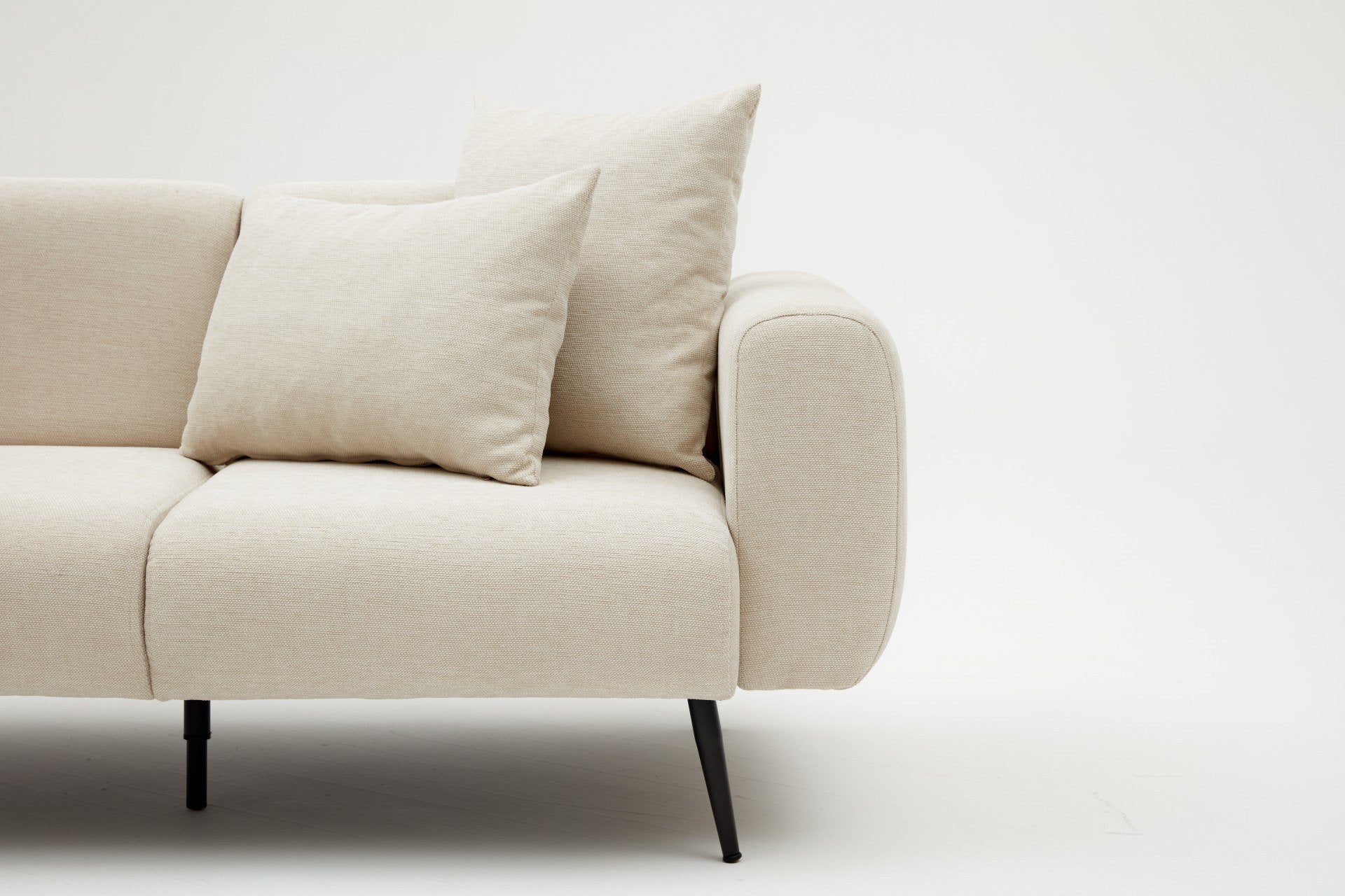 Side – Cream 2 Seater Sofa | Compact Modern Couch for Two