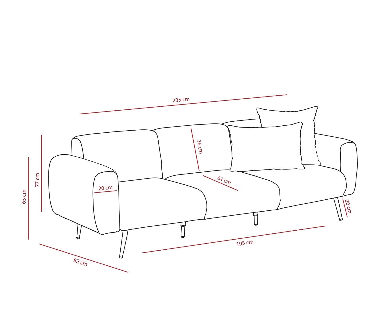 Side  3 Seater Sofa  Cream fabric| Elegant quality sofa
