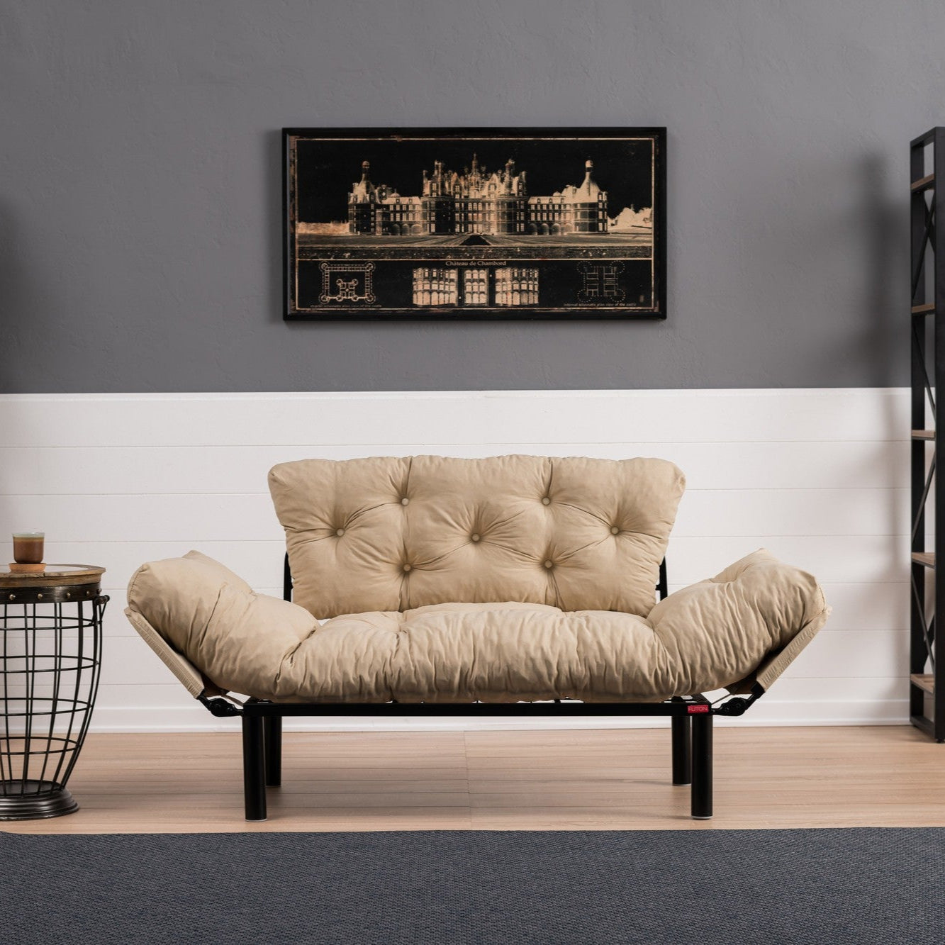 Nitta Cream Two-Seater Sofa Bed