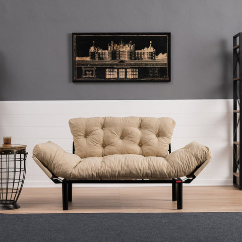 Nitta Cream Two-Seater Sofa Bed
