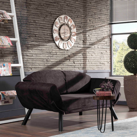 Genzo Black Two-Seater Sofa Bed