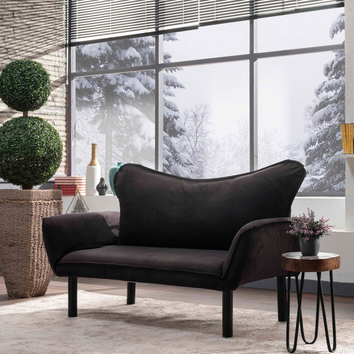 Chatto Black TwoSeater Sofa Bed