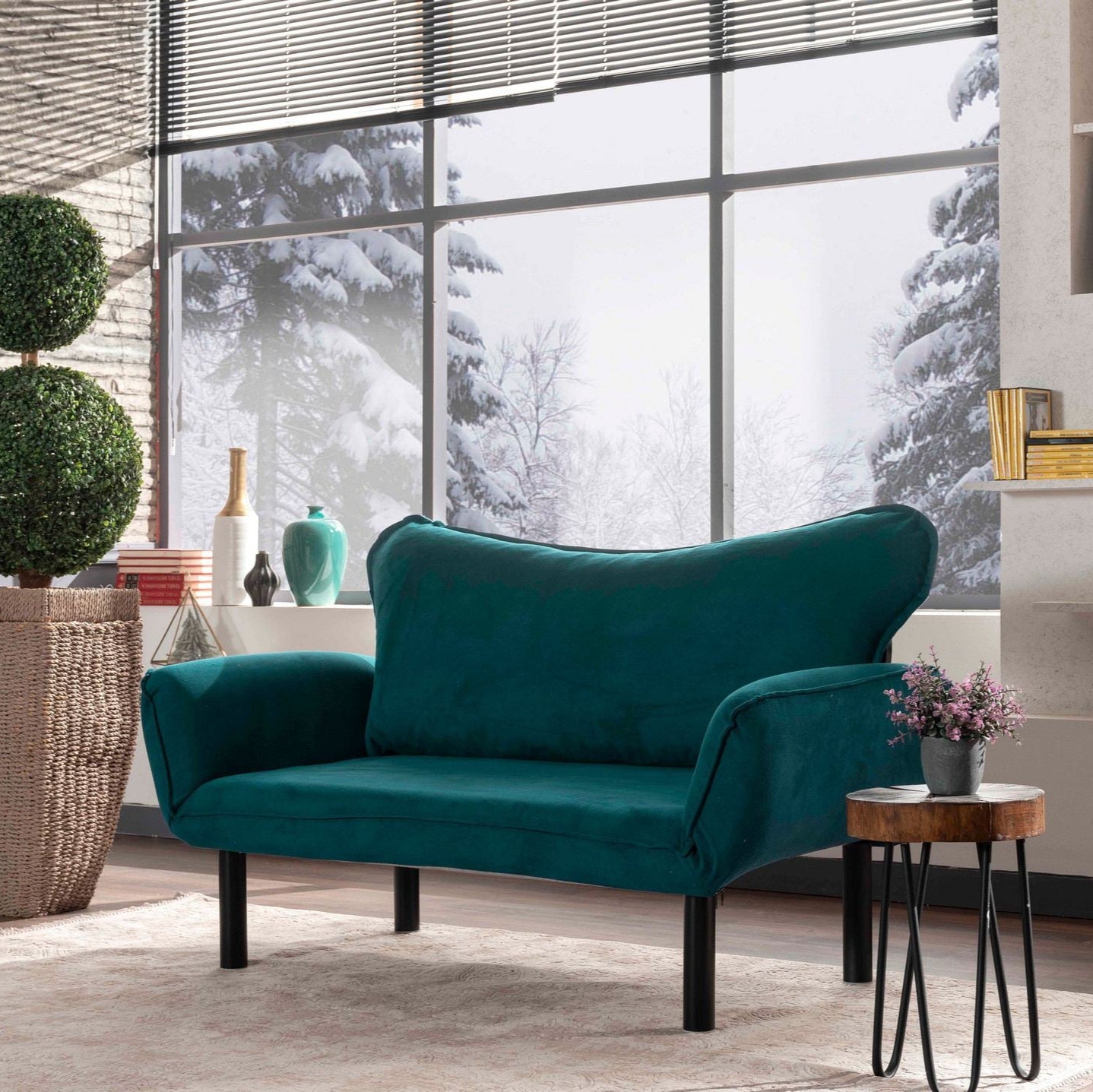 Chatto Petrol blue Two-Seater Sofa Bed