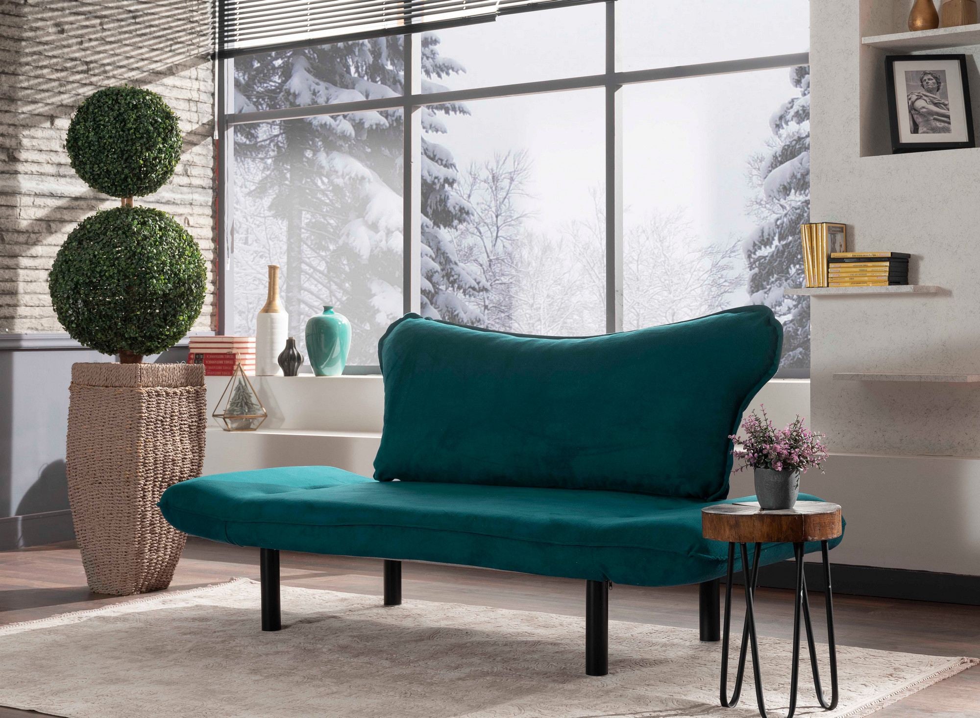 Chatto Petrol blue Two-Seater Sofa Bed