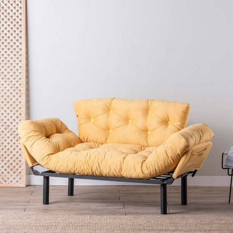 Nitta Mustard Two-Seater Sofa Bed