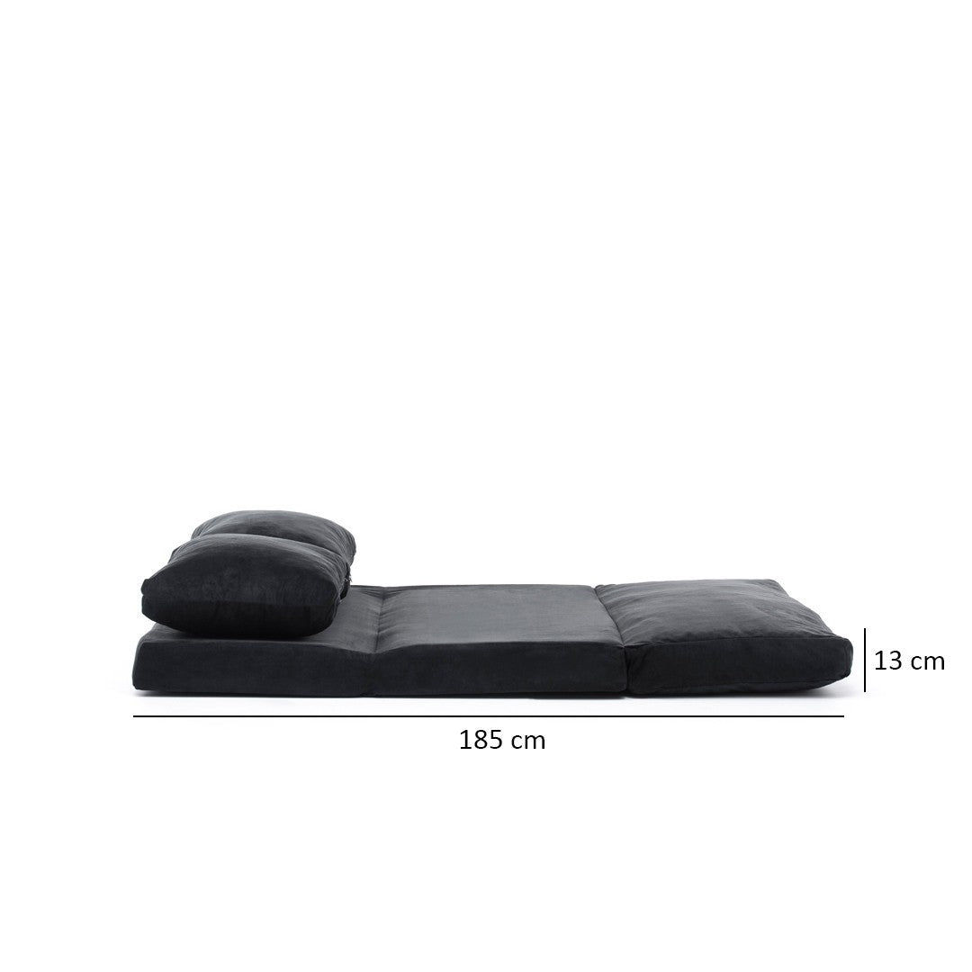 Taida Black Two-Seater Sofa Bed