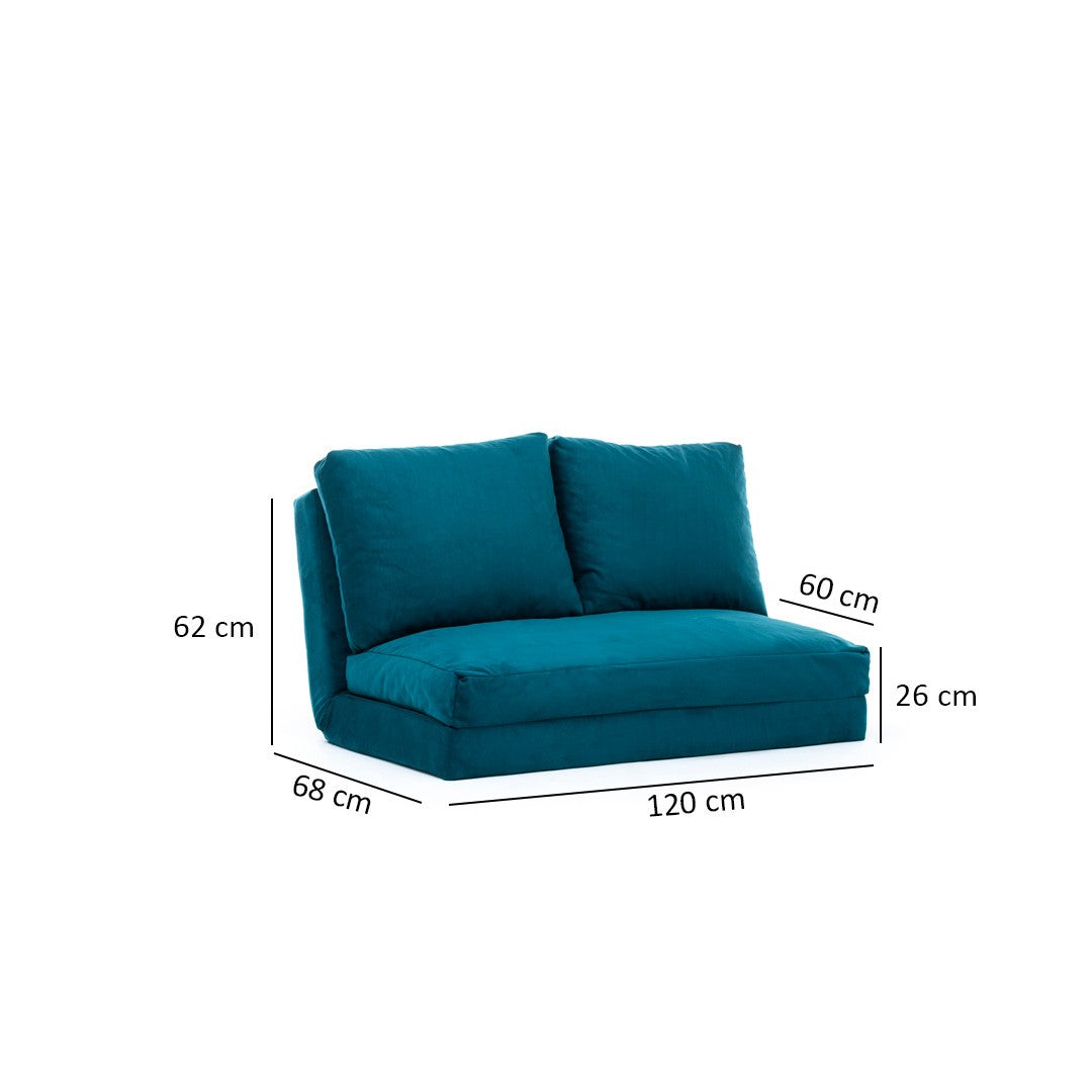 Taida Petrol green Two-Seater Sofa Bed