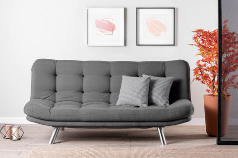 Misa Sofabed - Grey 3-Seater Sofa Bed | Large Pull-Out Couch for Guests
