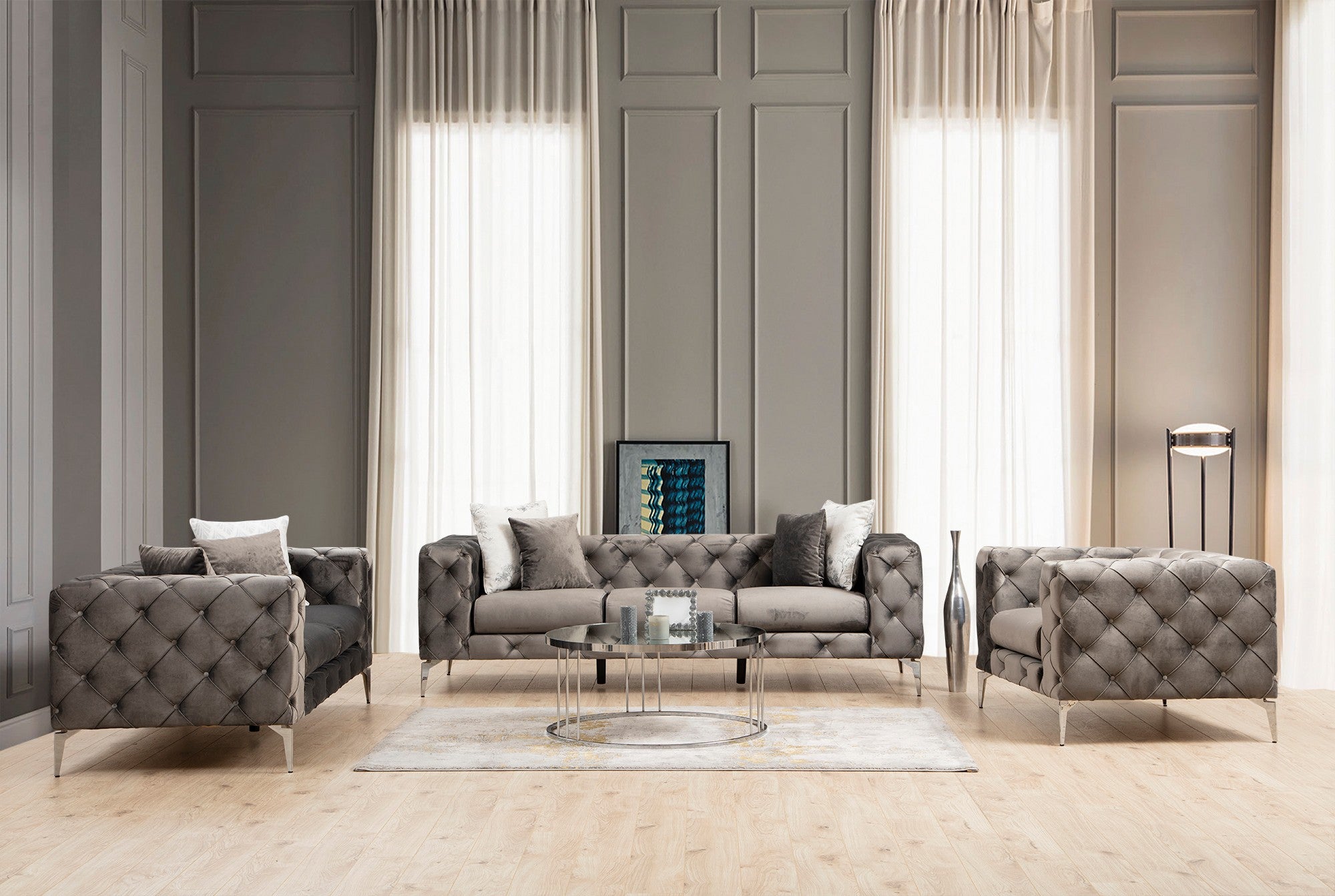 Como – Anthracite 2 Seater Sofa | Compact Modern Couch for Two