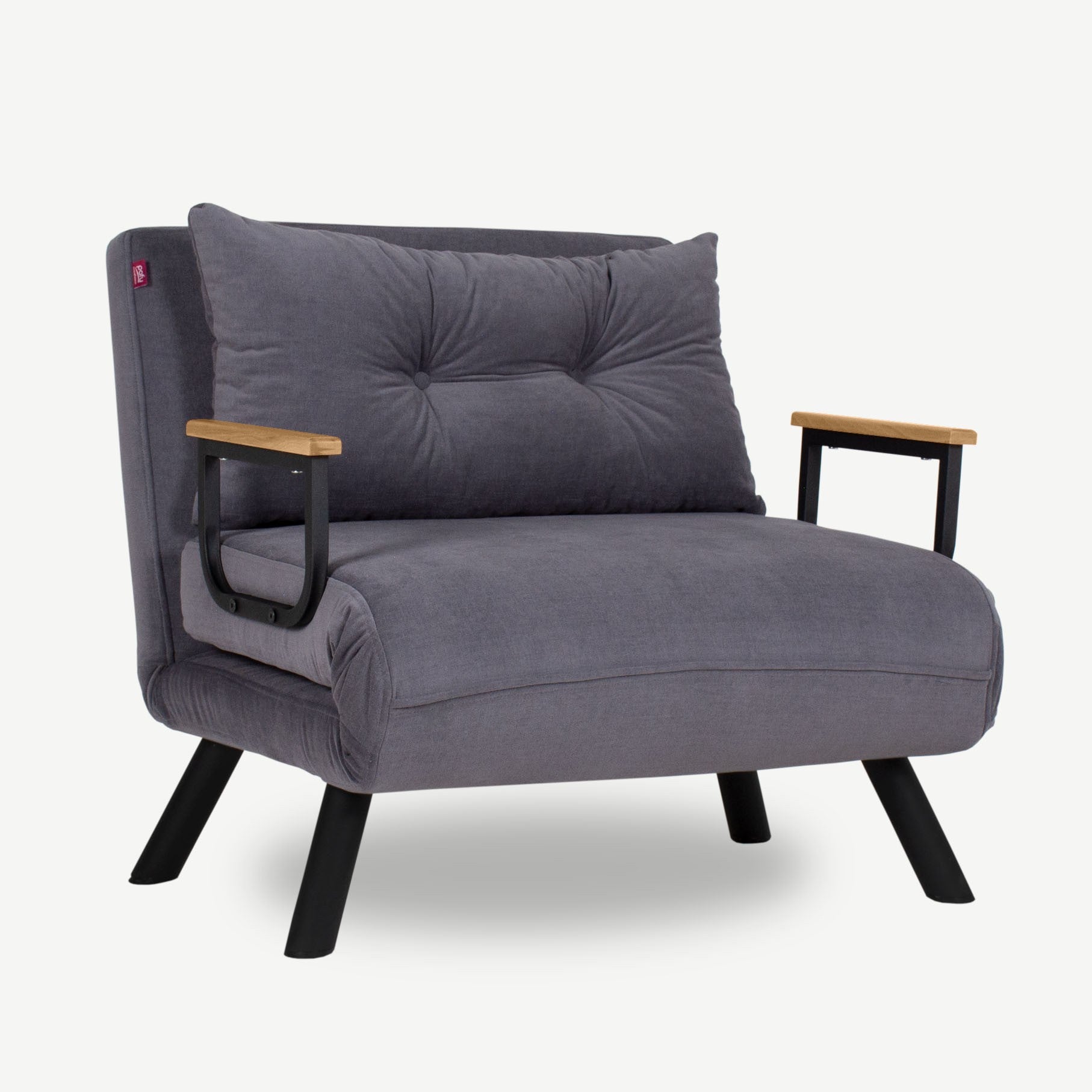 Sando  1 Seater Sofa Bed - Grey fabric| Single Sofa Bed for Guests