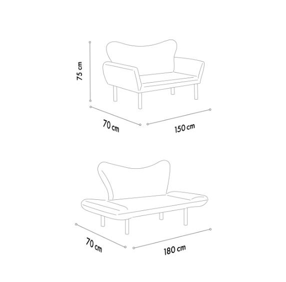 Chatto - Patchwork Multicolor Two-Seater Sofa Bed