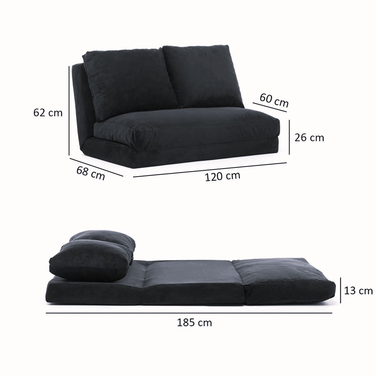 Taida - Patchwork Multicolor Two-Seater Sofa Bed