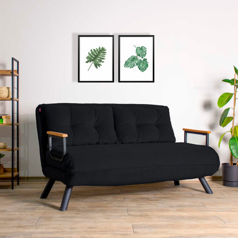 Sando 2-Seater Black Two-Seater Sofa Bed