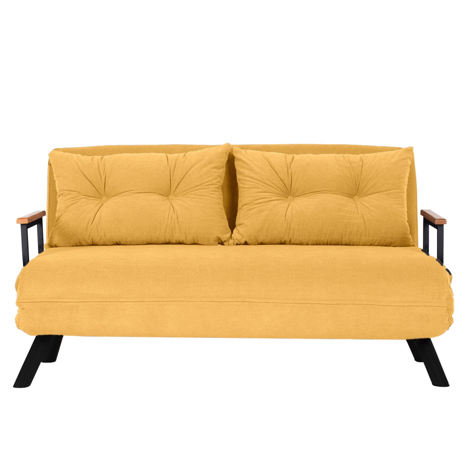 Sando 2-Seater Mustard Two-Seater Sofa Bed