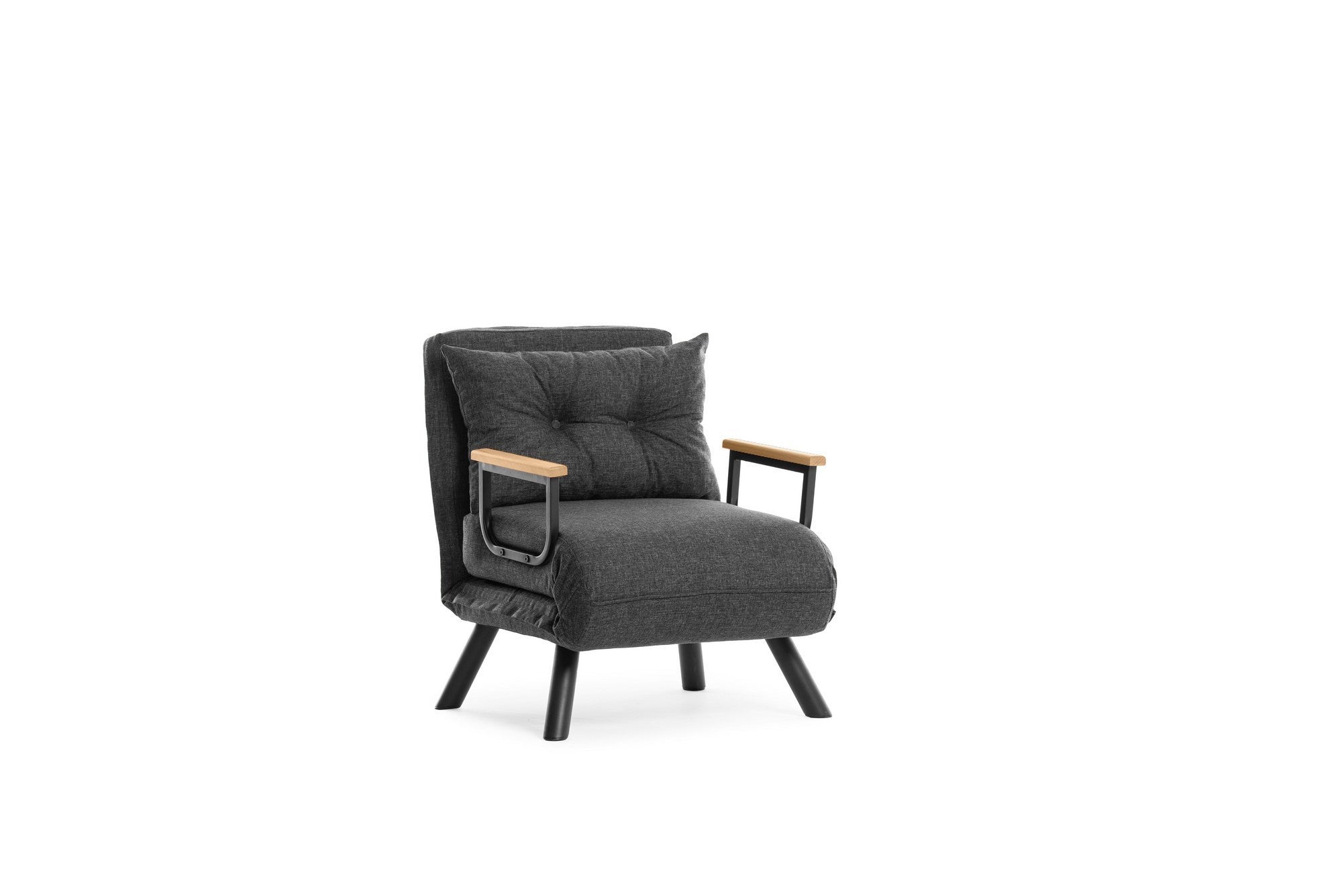 Sando - 1 Seater Sofa Bed - Dark Grey Fabric| Single Sofa Bed for Guests