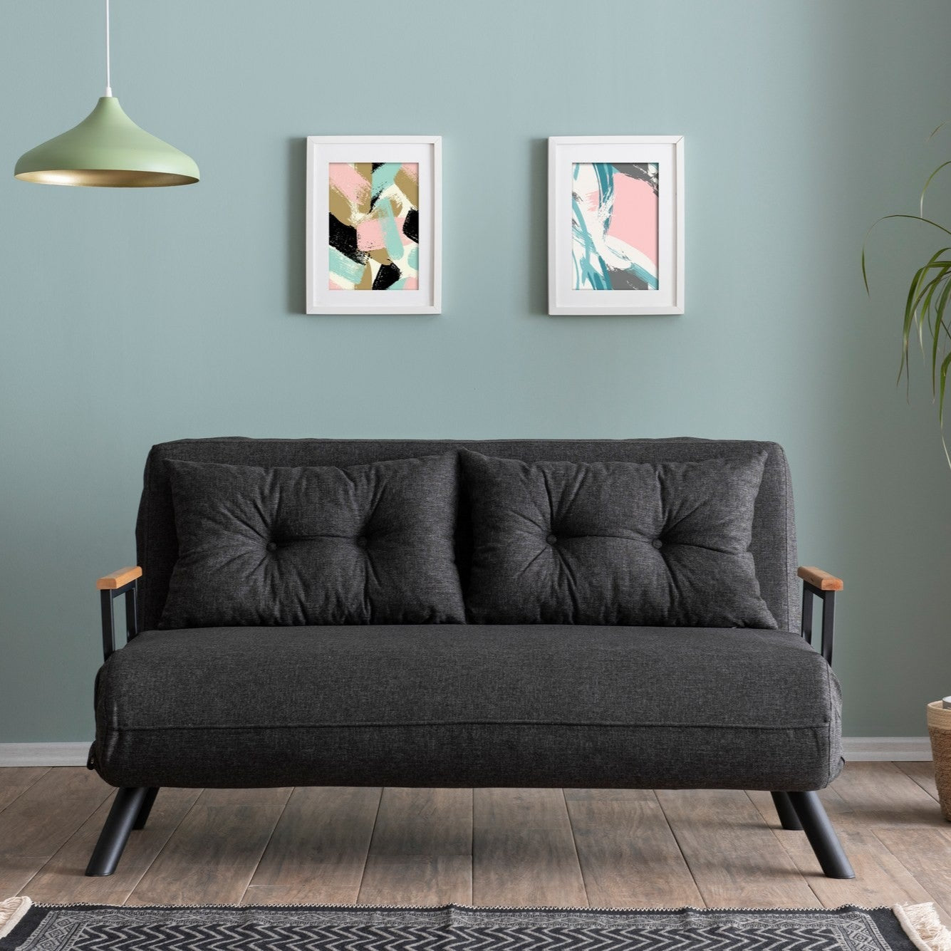 Sando 2-Seater Dark grey Two-Seater Sofa Bed