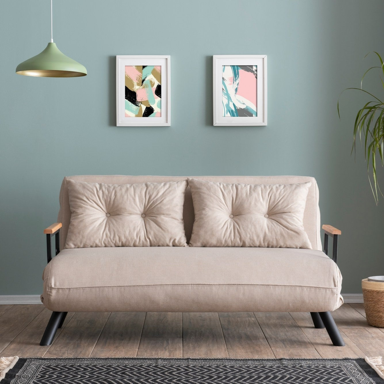 Sando v2 2-Seater Cream Two-Seater Sofa Bed