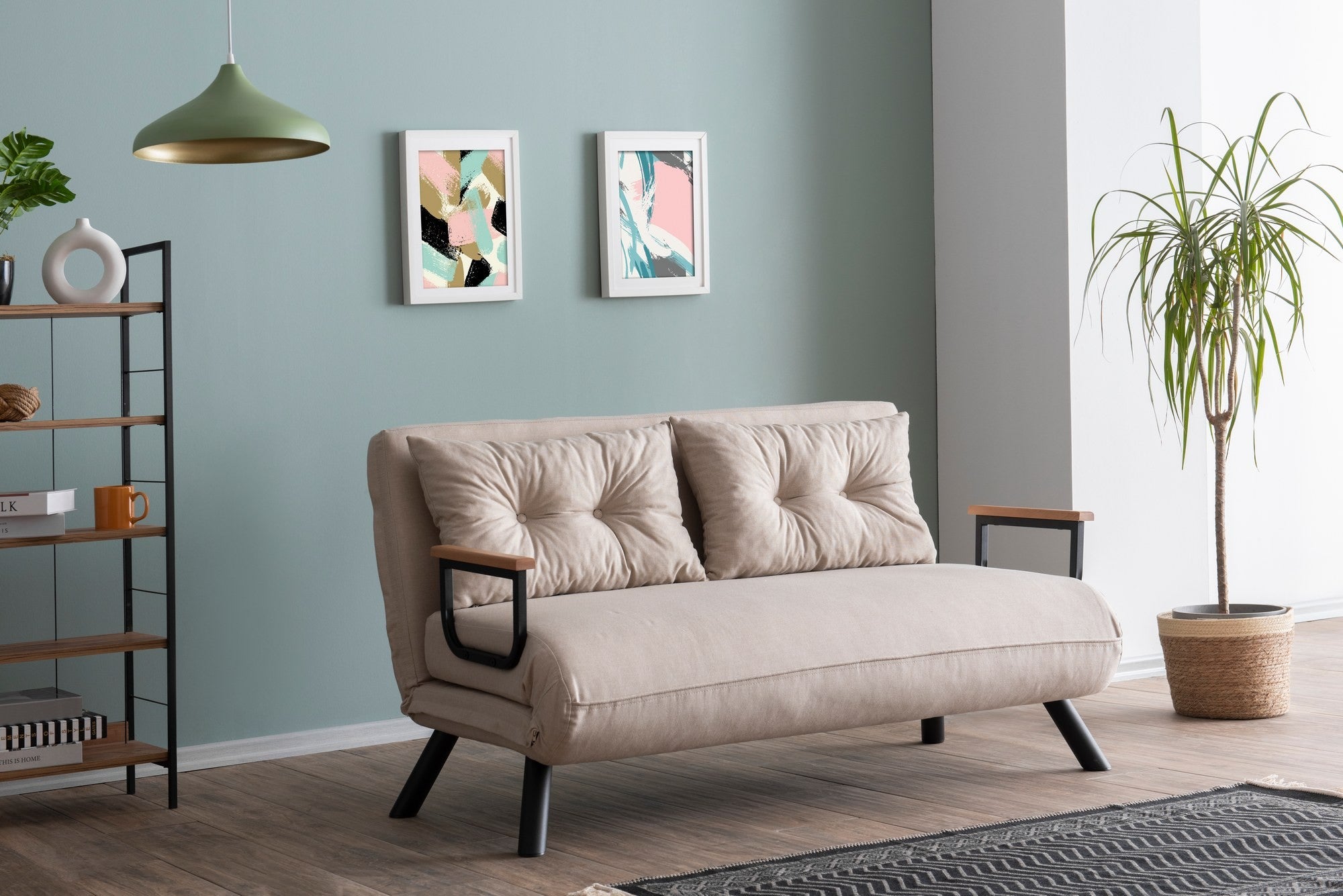 Sando v2 2-Seater Cream Two-Seater Sofa Bed