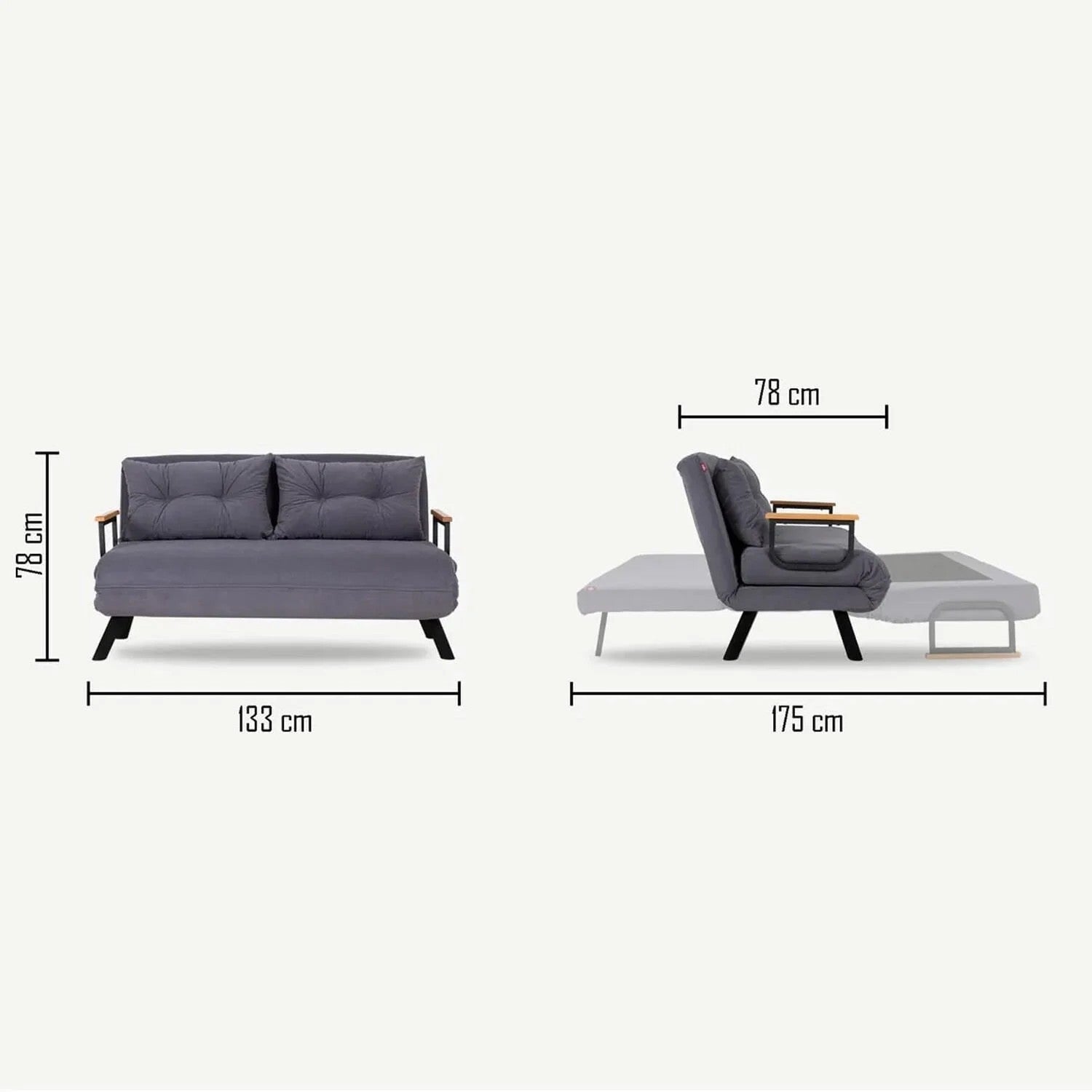 Sando 2-Seater Light brown Two-Seater Sofa Bed
