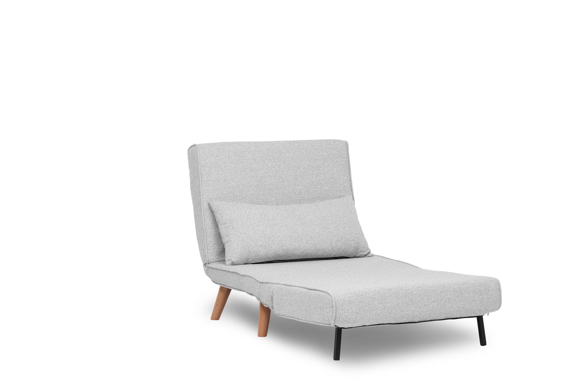 Folding – 1 Seater Sofa Bed - Grey  Teddy Fabric | Compact Guest Bed