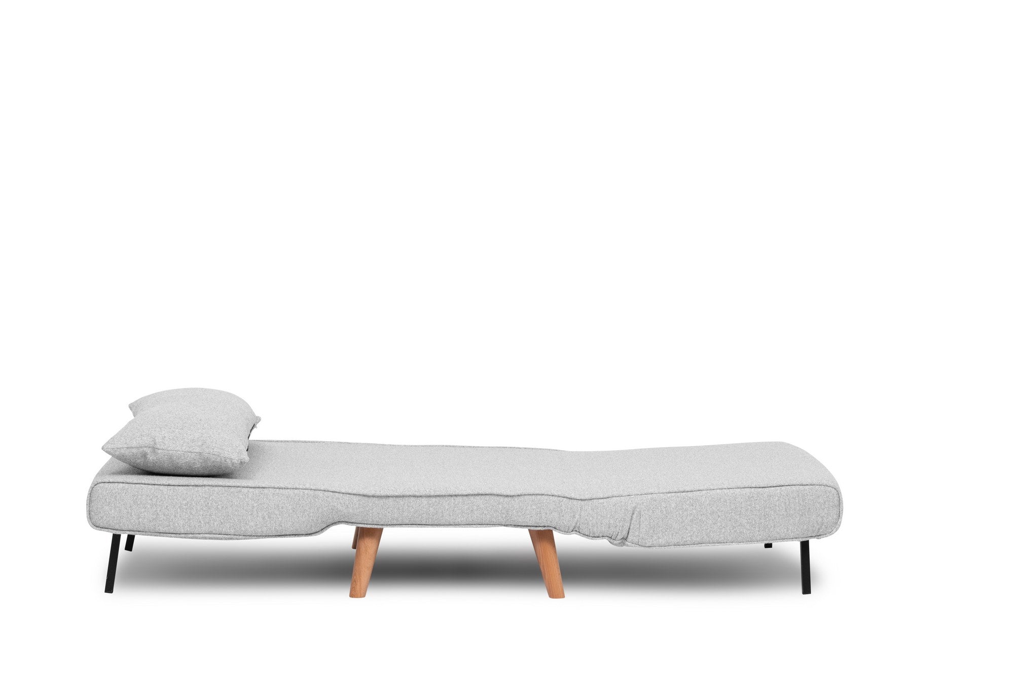 Folding – 1 Seater Sofa Bed - Grey  Teddy Fabric | Compact Guest Bed