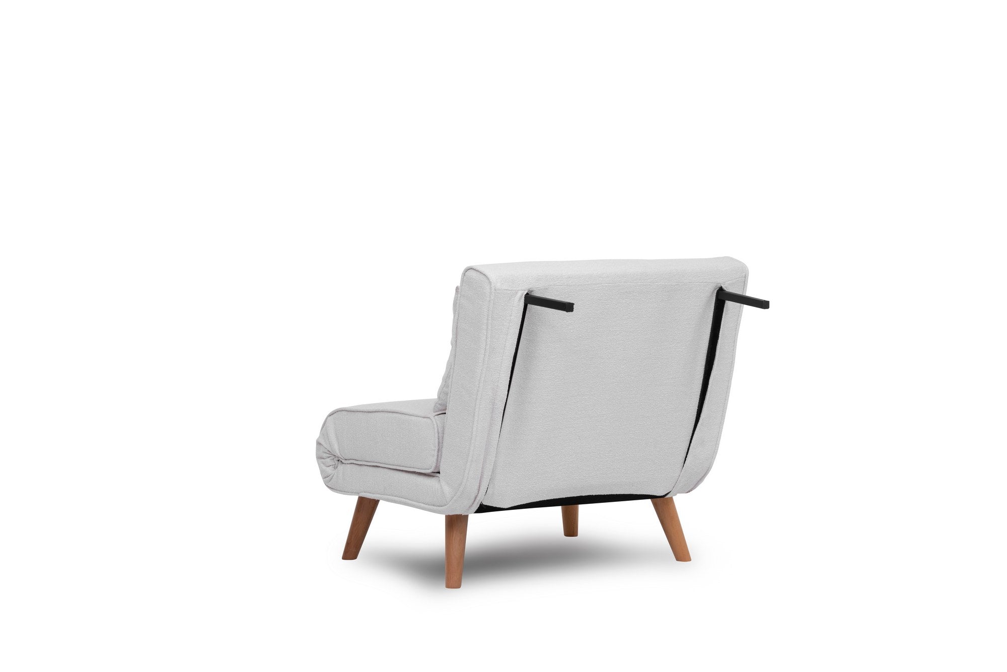 Folding –  1 Seater Sofa Bed - White Teddy Fabric | Compact Guest Bed