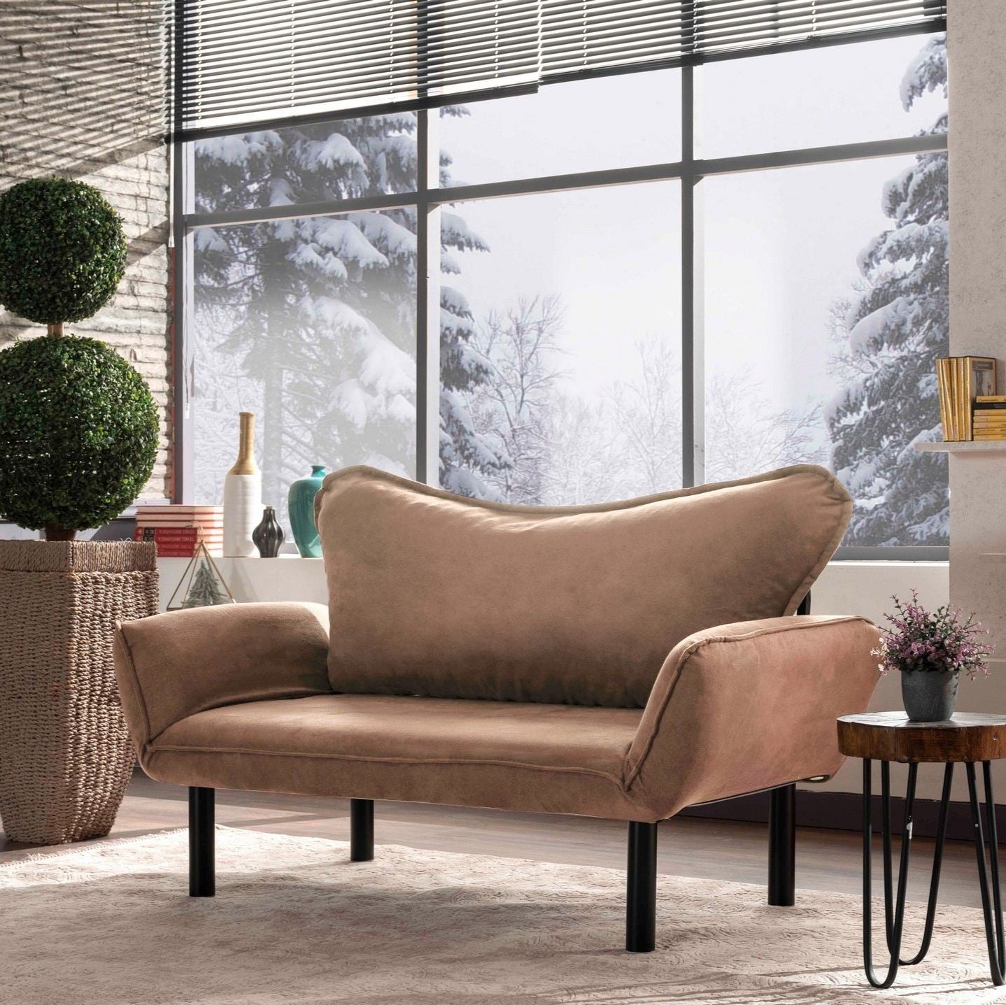 Chatto Light brown Two-Seater Sofa Bed