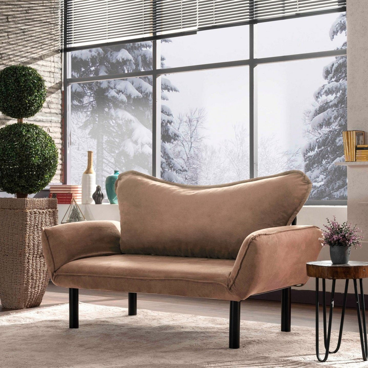 Chatto Light brown TwoSeater Sofa Bed