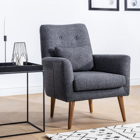 Zeni Berjer  | Dark Grey Wing Chair – Designer Lounge Armchair