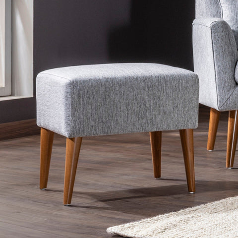 Zeni Puf  | Grey Pouffe – Modern Upholstered Ottoman