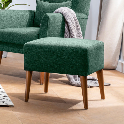 Zeni  | Green Pouffe – Modern Upholstered Ottoman