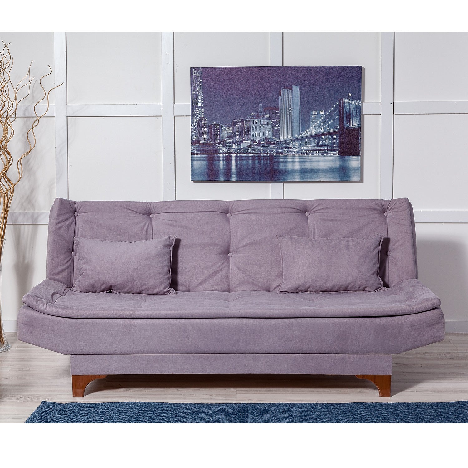 Kelebek - Grey 3-Seater Sofa Bed - | Large Pull-Out Couch for Guests
