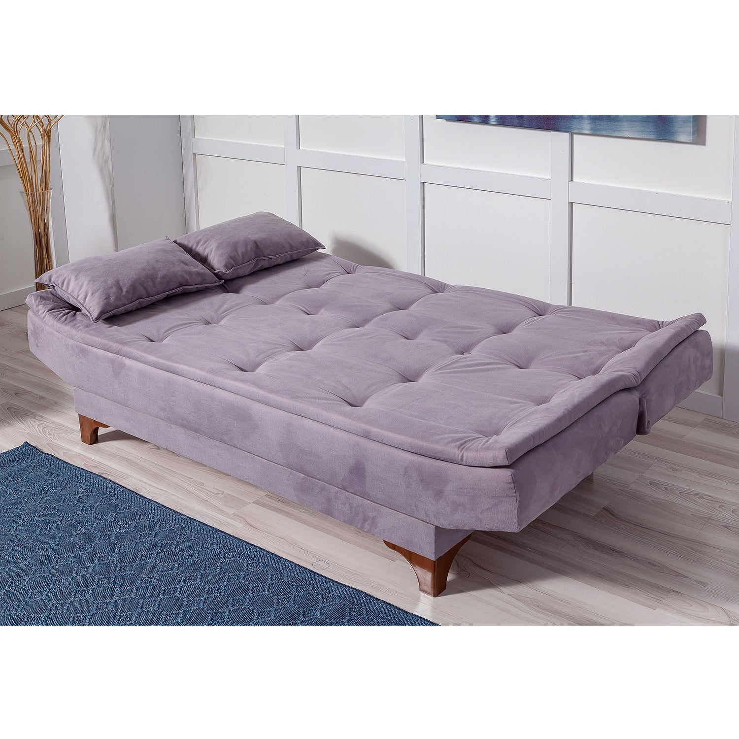 Kelebek - Grey 3-Seater Sofa Bed - | Large Pull-Out Couch for Guests