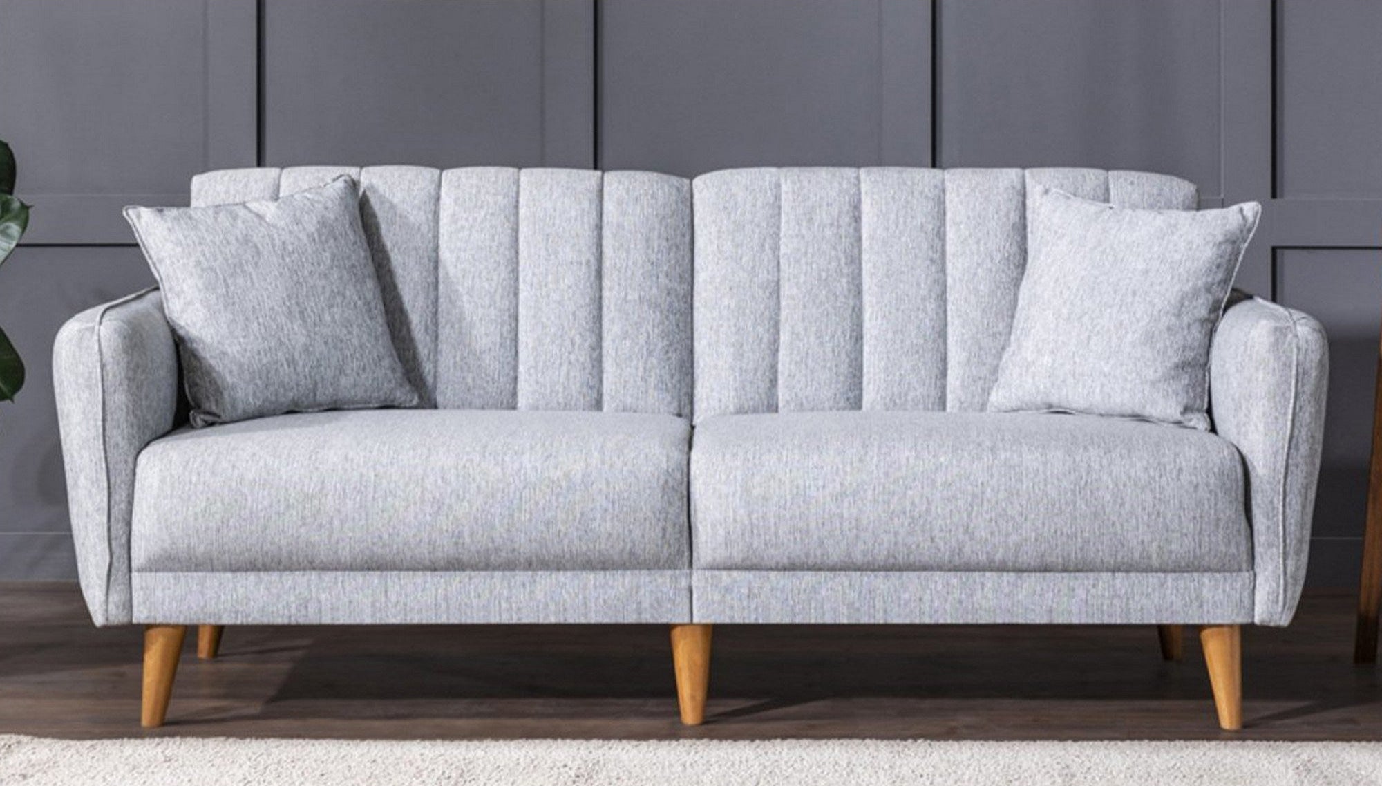 Aqua - Grey 3-Seater Sofa Bed | Large Pull-Out Couch for Guests